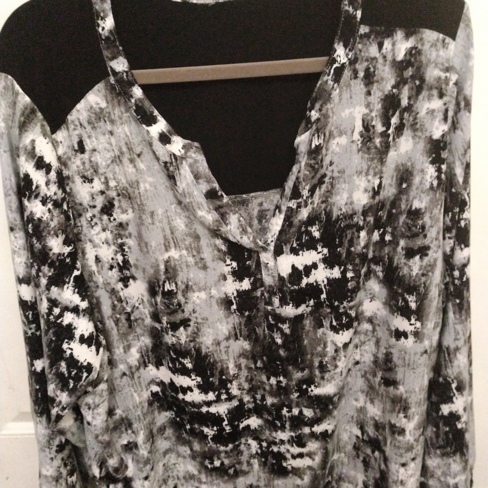 Black and white top.